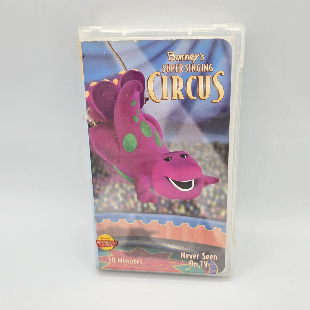 Barney's Super Singing Circus VHS 2000 Video Tape Sing Along Songs VTG Clamshell